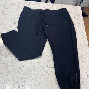 ZYIA women’s Navy Drawstring Jogger with Zip Cuff